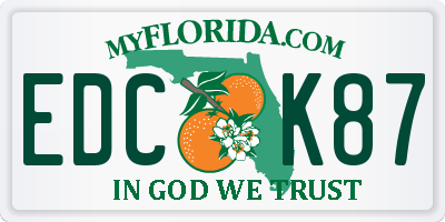 FL license plate EDCK87