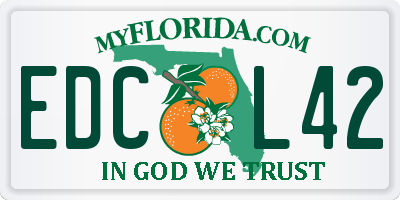 FL license plate EDCL42