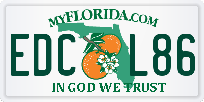 FL license plate EDCL86