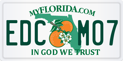 FL license plate EDCM07