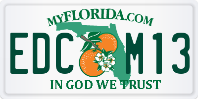FL license plate EDCM13