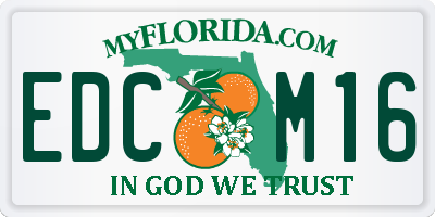 FL license plate EDCM16