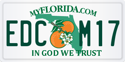 FL license plate EDCM17