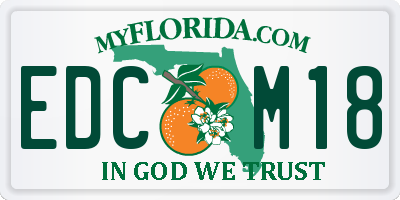 FL license plate EDCM18
