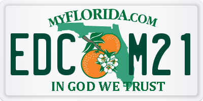 FL license plate EDCM21