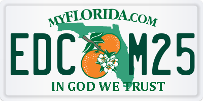 FL license plate EDCM25