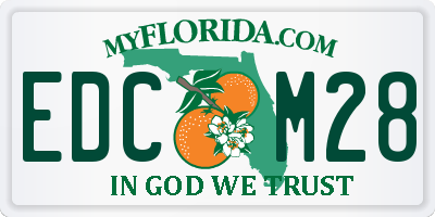 FL license plate EDCM28