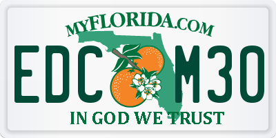 FL license plate EDCM30
