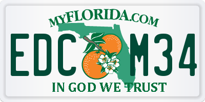 FL license plate EDCM34