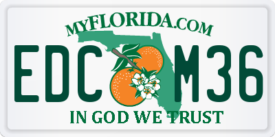 FL license plate EDCM36