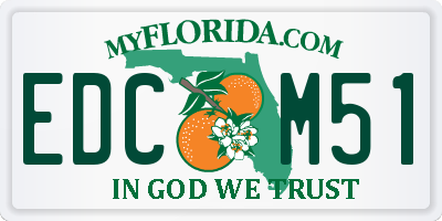 FL license plate EDCM51
