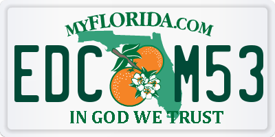 FL license plate EDCM53
