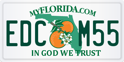 FL license plate EDCM55