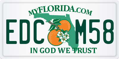 FL license plate EDCM58
