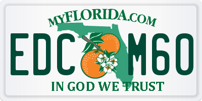 FL license plate EDCM60