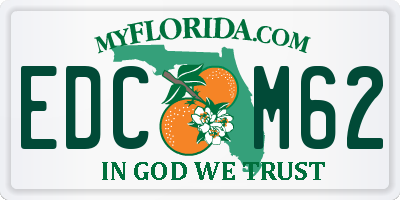 FL license plate EDCM62