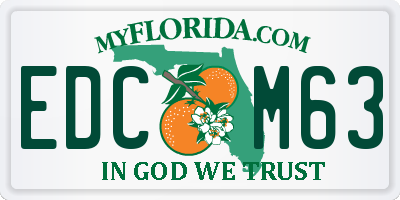 FL license plate EDCM63