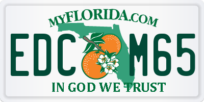 FL license plate EDCM65