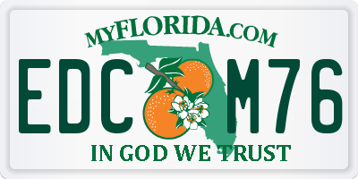 FL license plate EDCM76