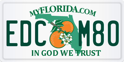 FL license plate EDCM80