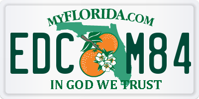 FL license plate EDCM84