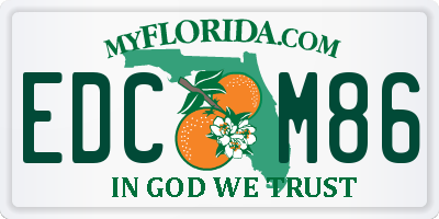 FL license plate EDCM86