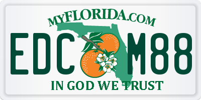 FL license plate EDCM88