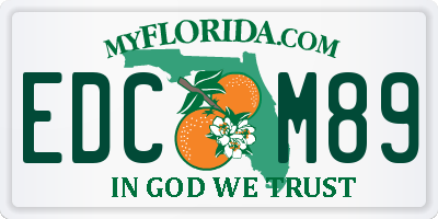 FL license plate EDCM89