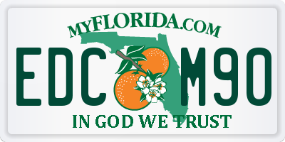 FL license plate EDCM90
