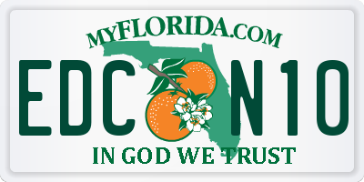 FL license plate EDCN10