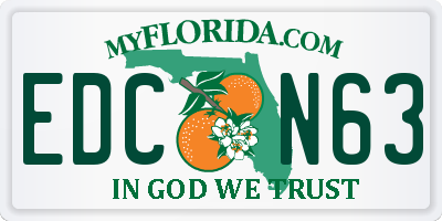 FL license plate EDCN63