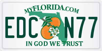 FL license plate EDCN77