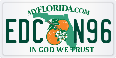 FL license plate EDCN96