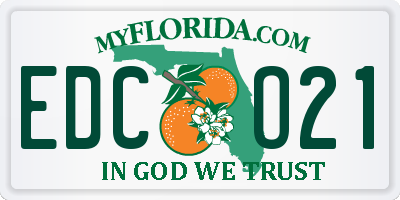 FL license plate EDCO21