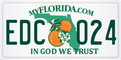 FL license plate EDCO24