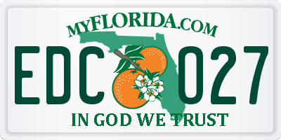 FL license plate EDCO27