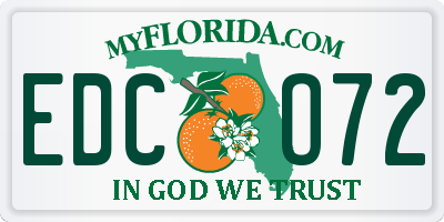 FL license plate EDCO72
