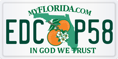 FL license plate EDCP58