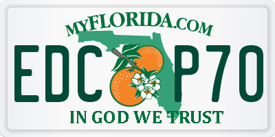 FL license plate EDCP70