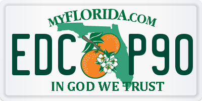 FL license plate EDCP90