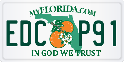 FL license plate EDCP91