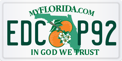 FL license plate EDCP92