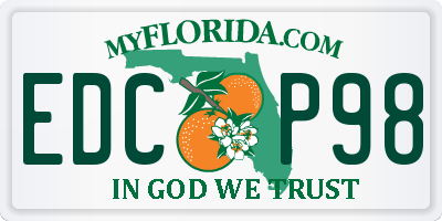 FL license plate EDCP98