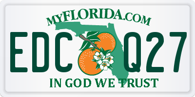 FL license plate EDCQ27