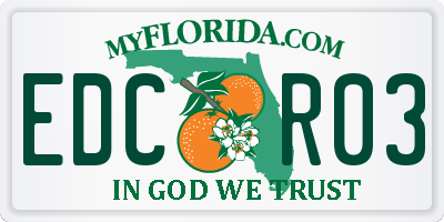 FL license plate EDCR03