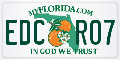 FL license plate EDCR07