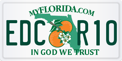 FL license plate EDCR10