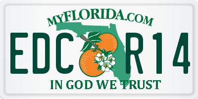 FL license plate EDCR14