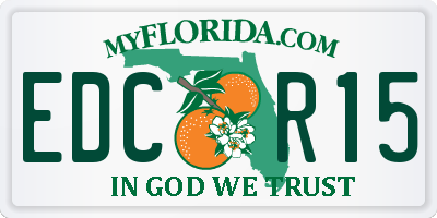 FL license plate EDCR15