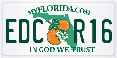 FL license plate EDCR16